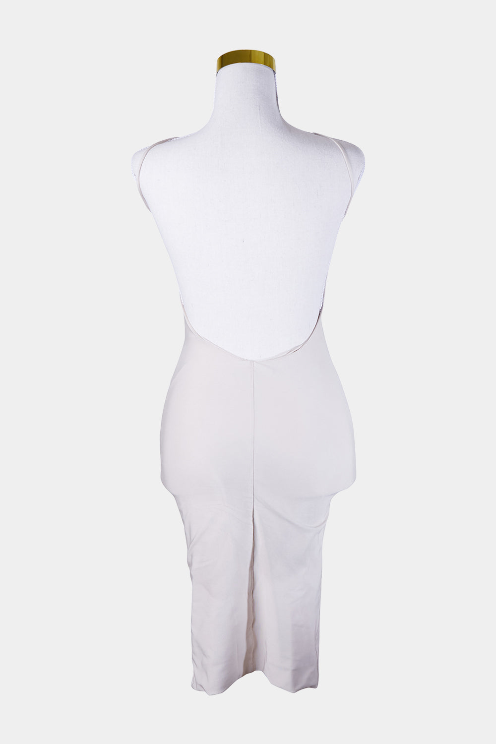 ZACHARY Beige Stretch High Neck Dress