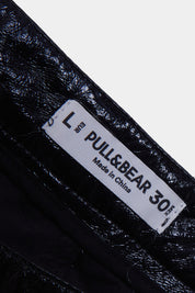 Pull And Bear Black Shiny PU Mini Skirt