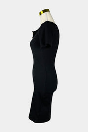 H&M Black Ribbed Knit Midi Dress