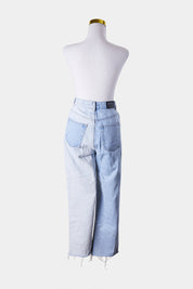 GLASSONS Blue Contrast High Rise Frayed Edge Jeans