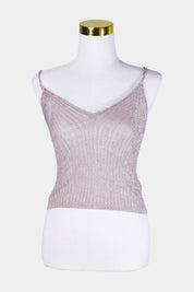 Topshop Pink Sparkle Mesh Singlet