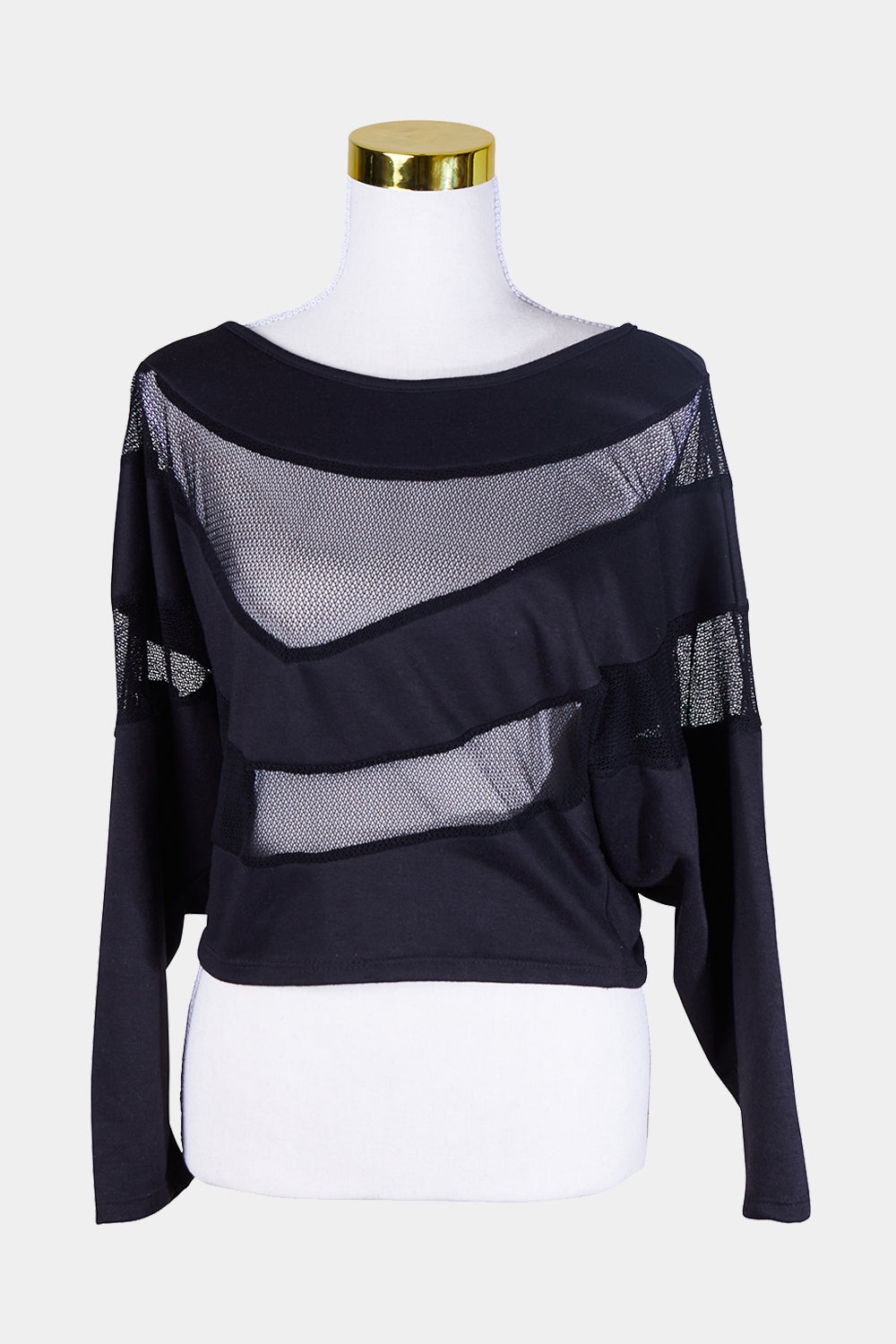 LUKA Black Mesh Contrast Sweater