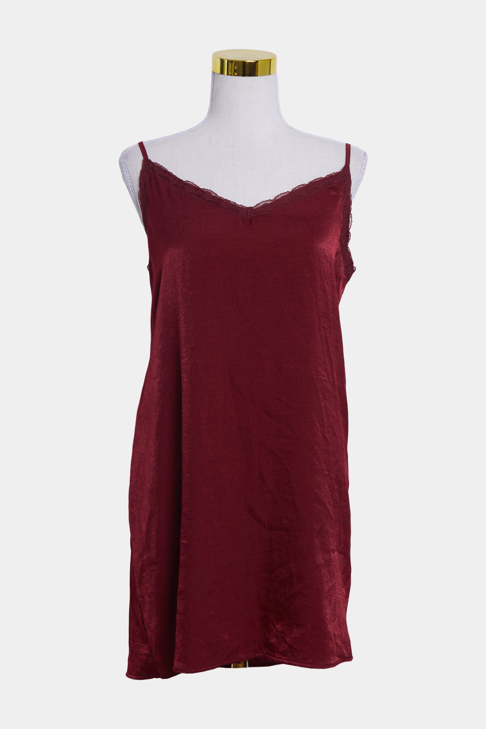 HOLLISTER Burgundy Lace Detail Slip Dress