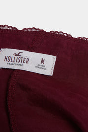 HOLLISTER Burgundy Lace Detail Slip Dress