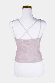 Topshop Pink Sparkle Mesh Singlet