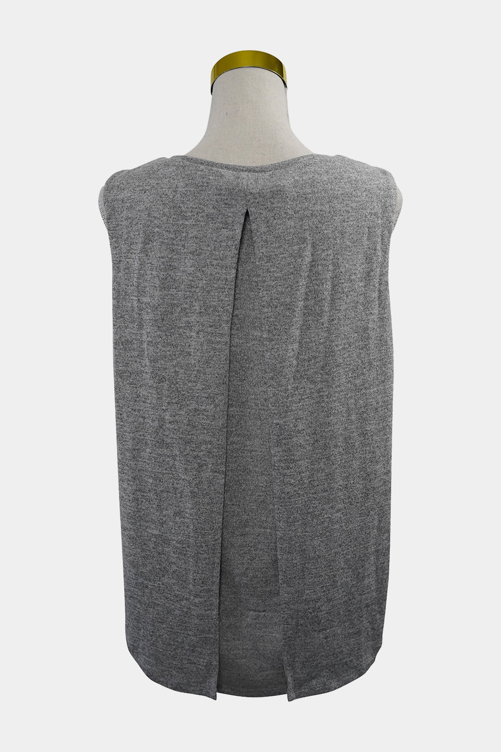 DECJUBA Grey Sleeveless Frill Top