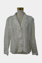 Olla Oh White Lace Sequin Collard Blazar