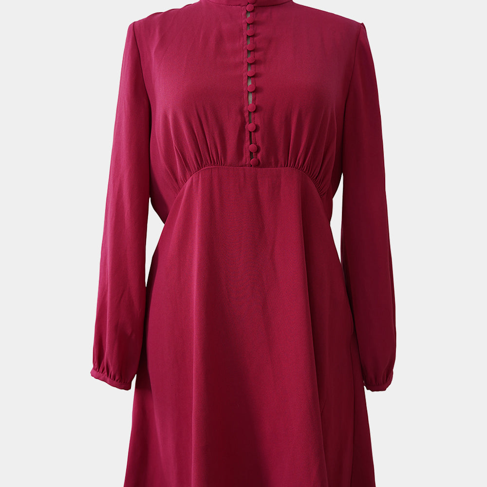 ZARA Hot Pink Long Sleeve A Line Dress