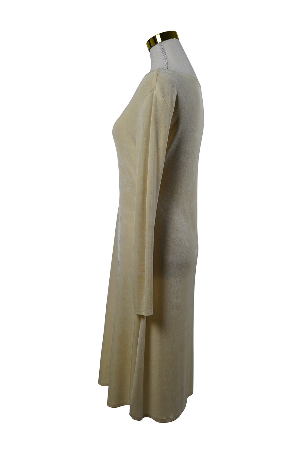 TERI Yellow Semi Sheer Long Sleeve Dress