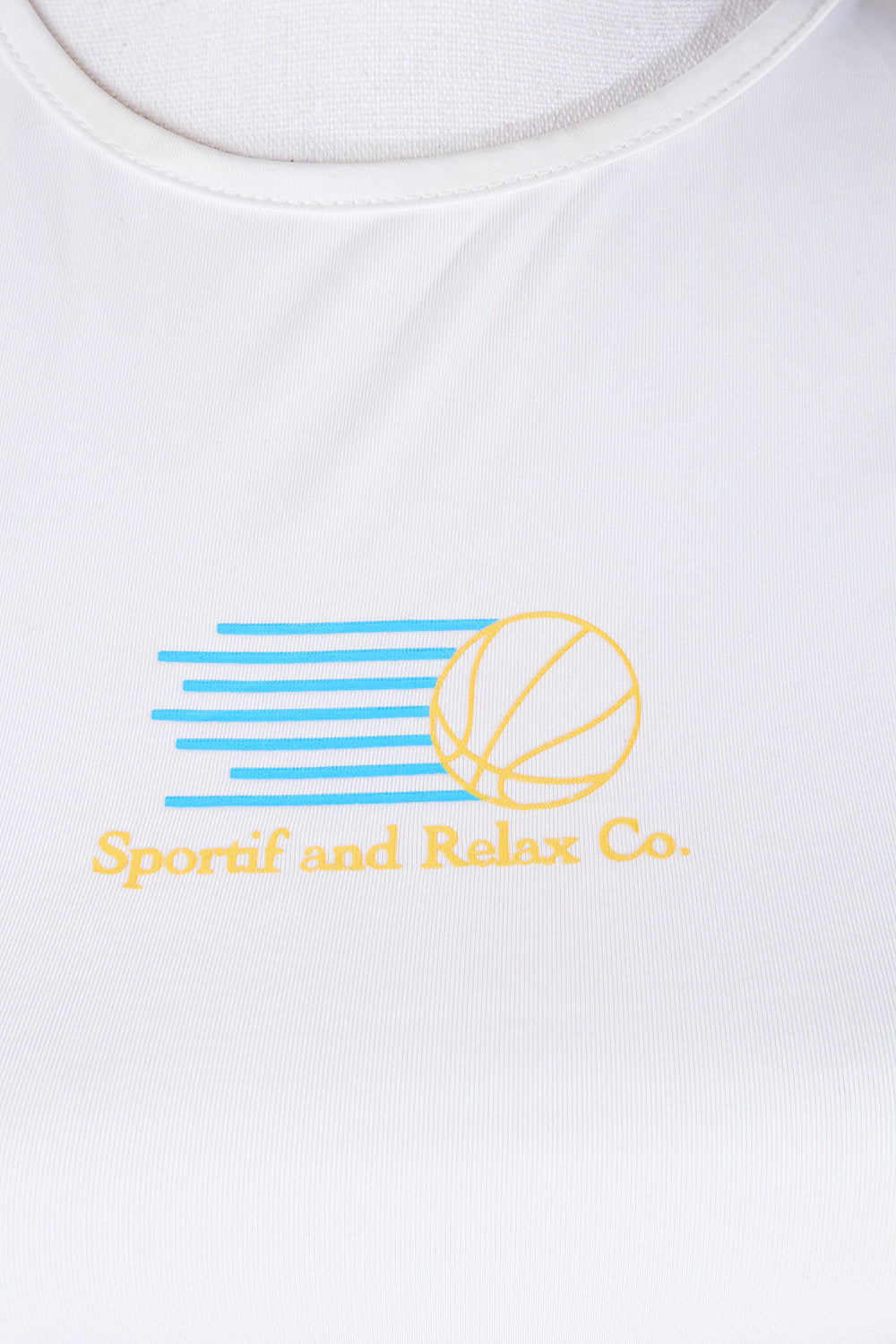 NONE White Crop Print Stretch Tee