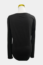 My Super Soft Tee Black V Neck Long Sleeve Top