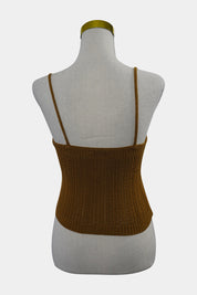 Cotton On Mustard Knit High Neck Singlet Top