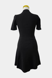 DISSH Black Ribbed Knit Short Sleeve Mini Dress