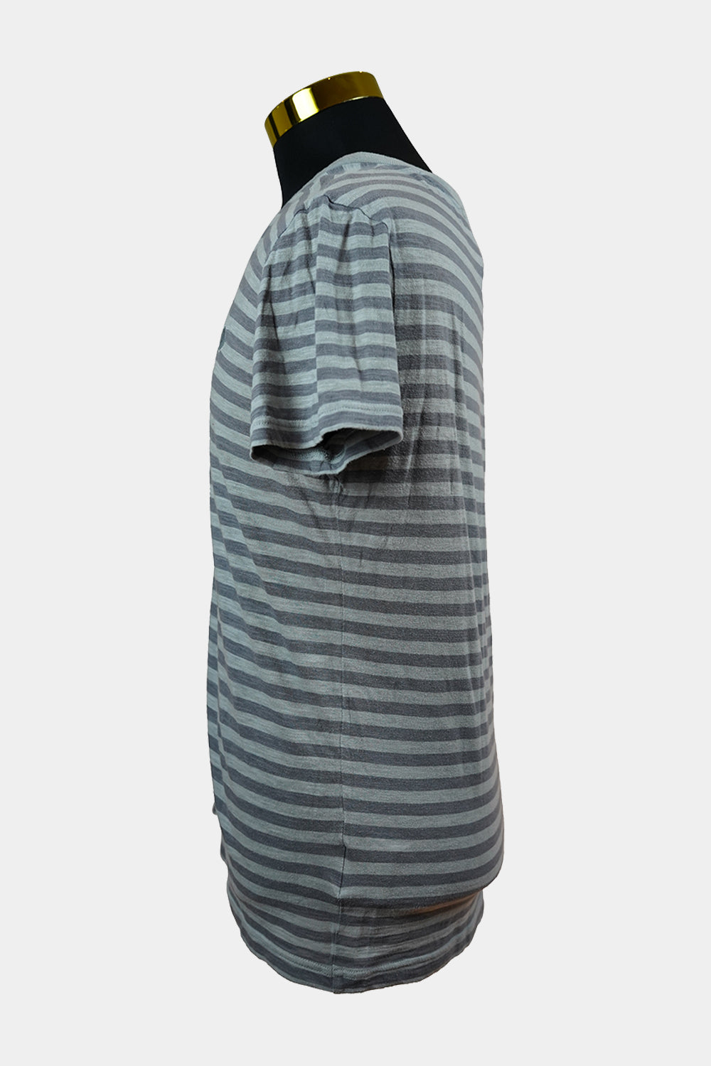 DIESEL Grey Striped V Neck Tee