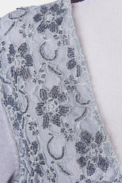 RJC Grey Beaded Lace Trim Grey Cardigan