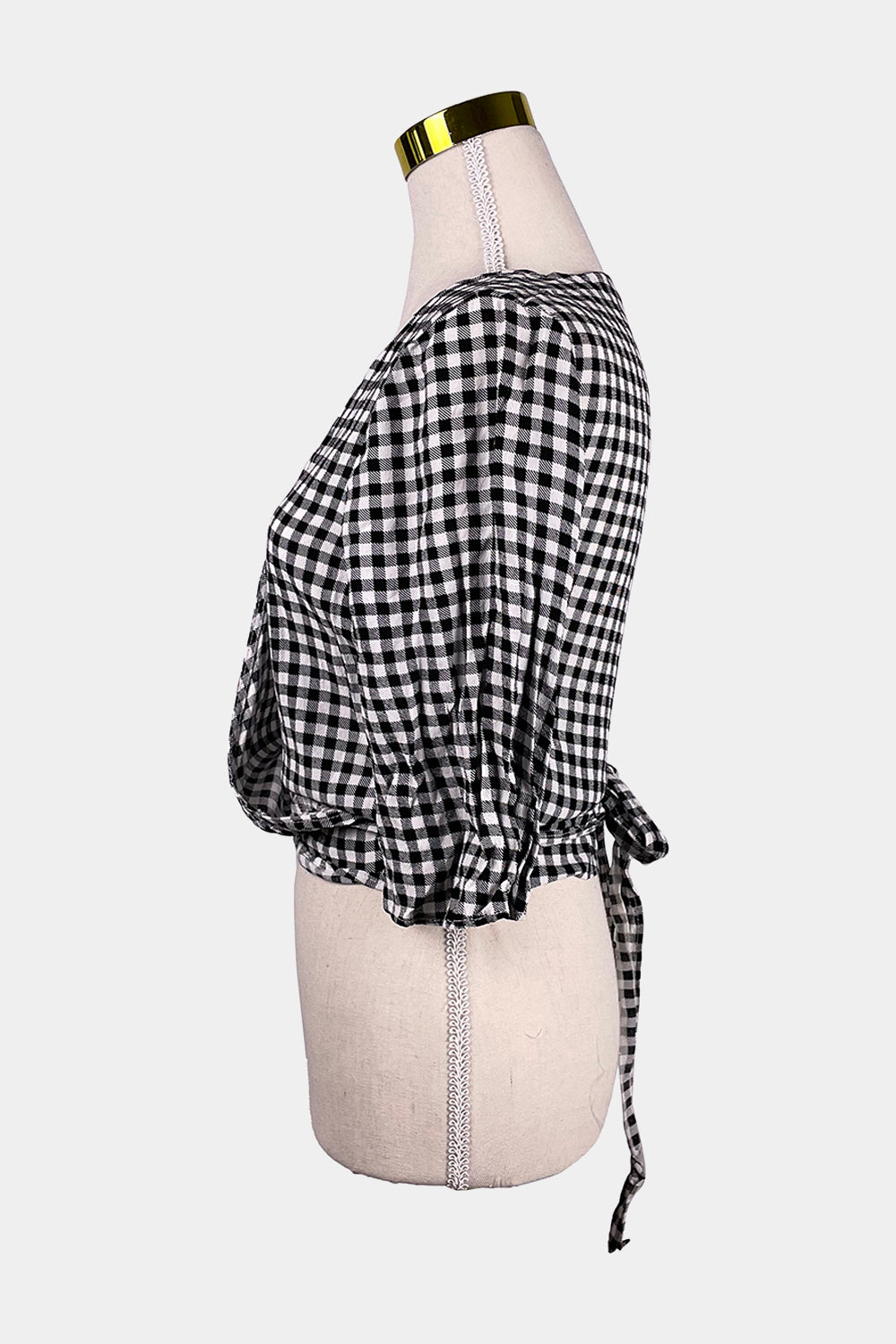 GLASSONS Black, White Wrap Crop Top