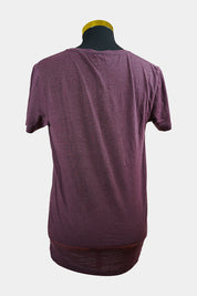 INDUSTRIE Maroon, Grey Striped Tee