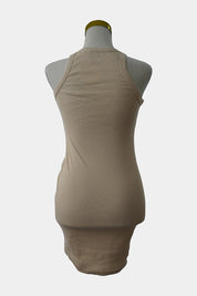 THANNE Beige Eliza Ribbed Mini Dress