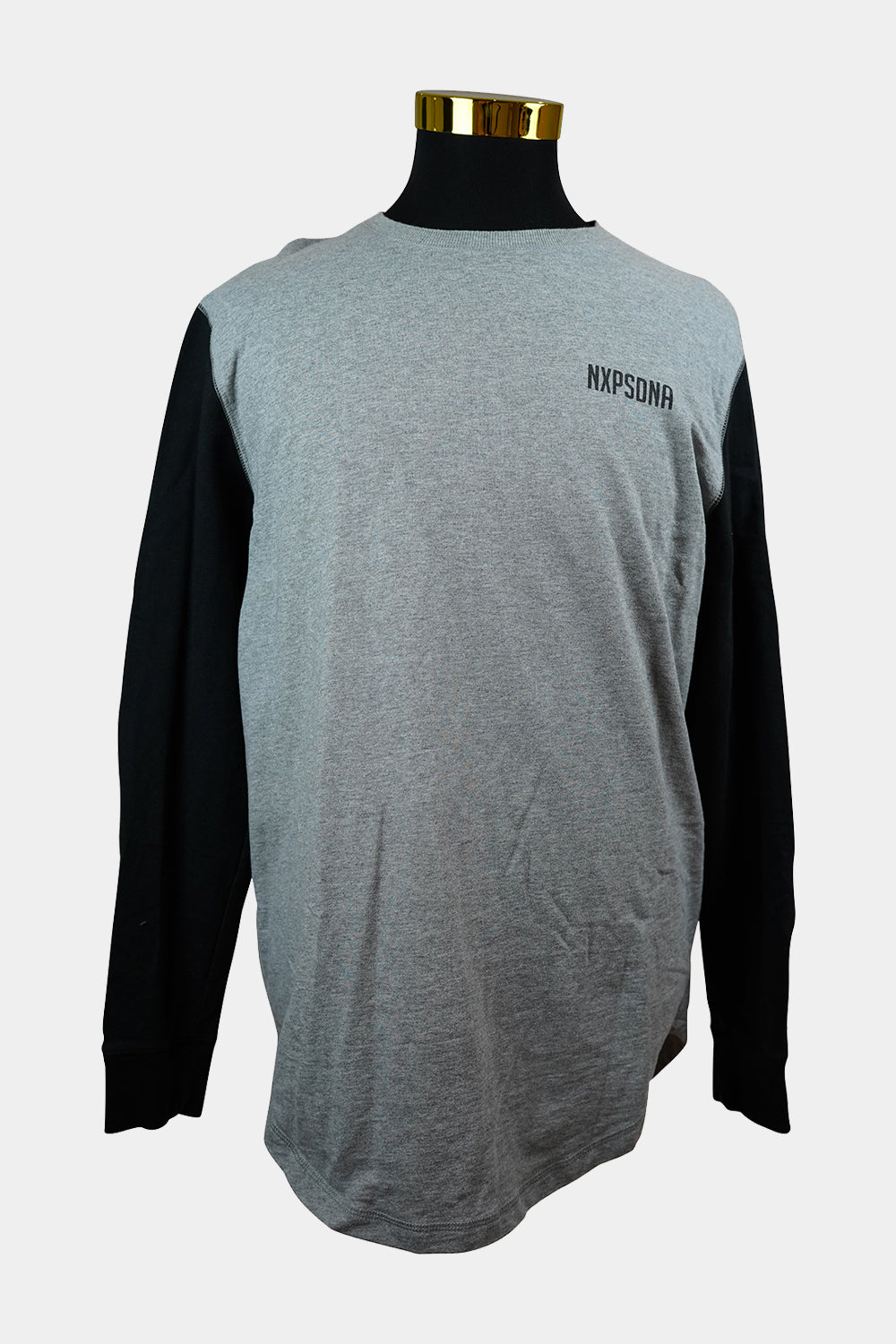 Nena & Paesadena Grey, Black Curved Long Sleeve Tee