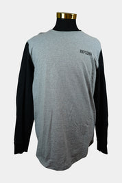 Nena & Paesadena Grey, Black Curved Long Sleeve Tee