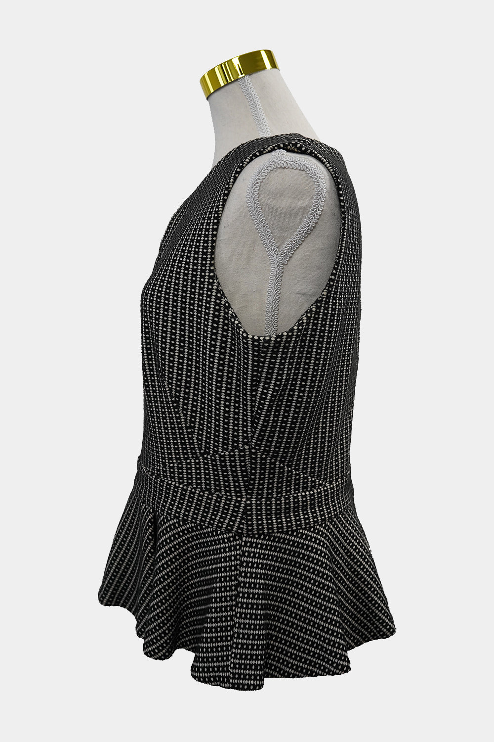 CUE Black, White Peplum Singlet Top