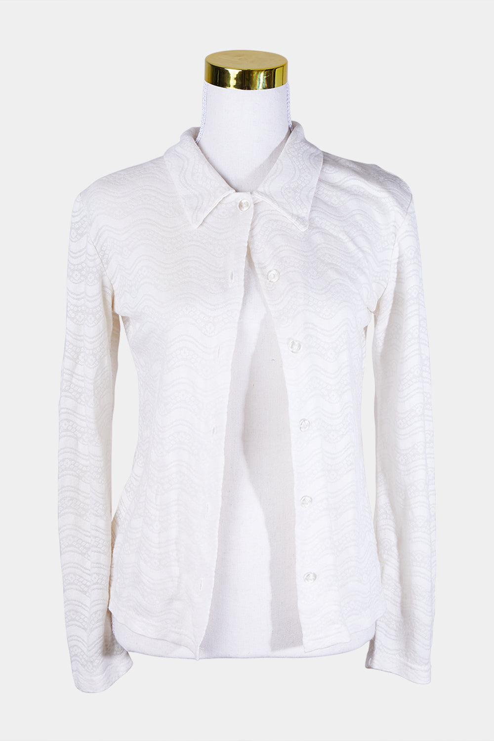 CREAM Transparent Button Down Shirt