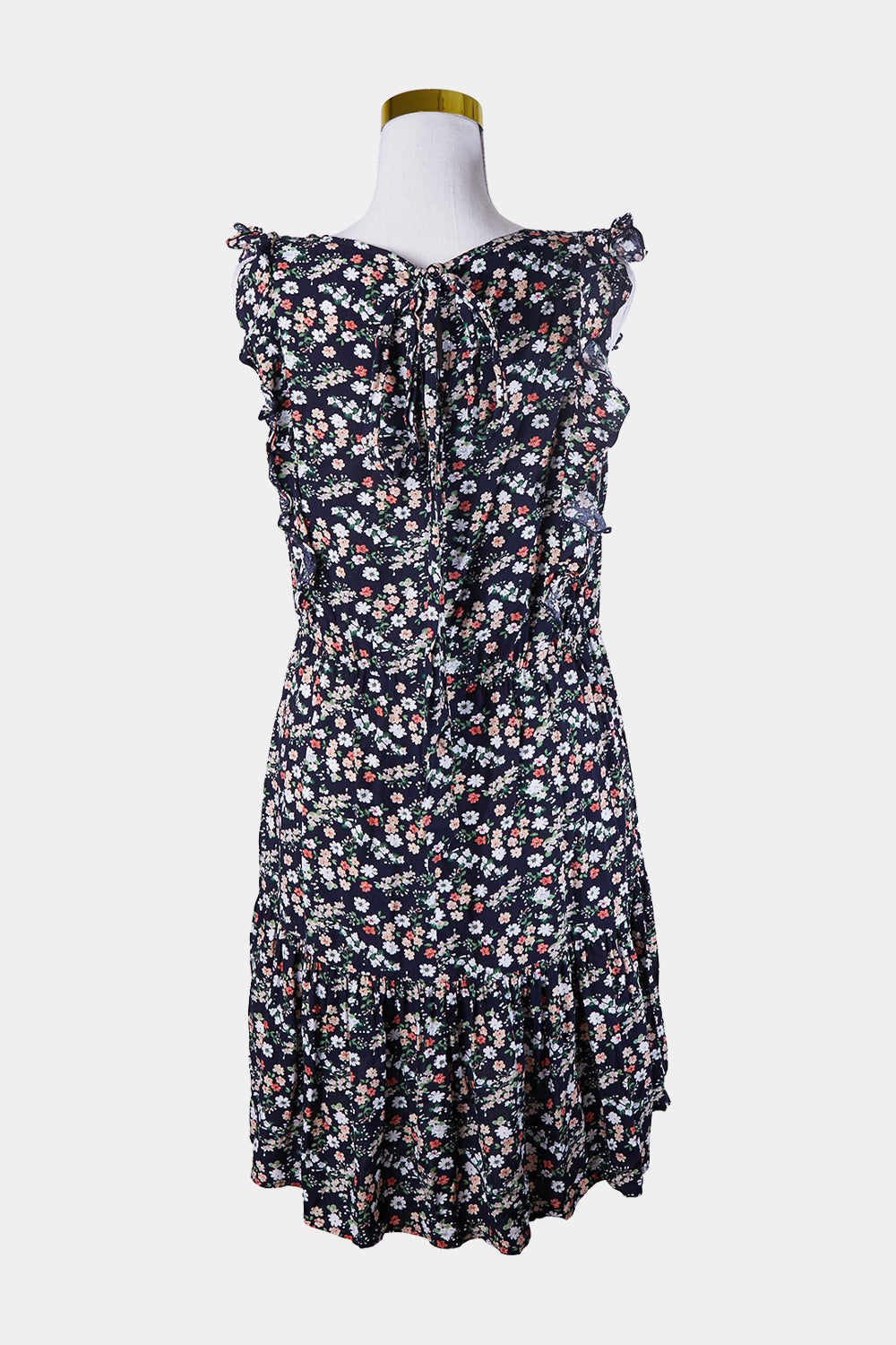 Carolinie Morgan Floral Navy Back Tie Dress