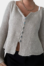 FLANNEL Light Grey Cardigan