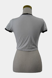 Elite Eleven White Baby Tee Black Contrast Trim