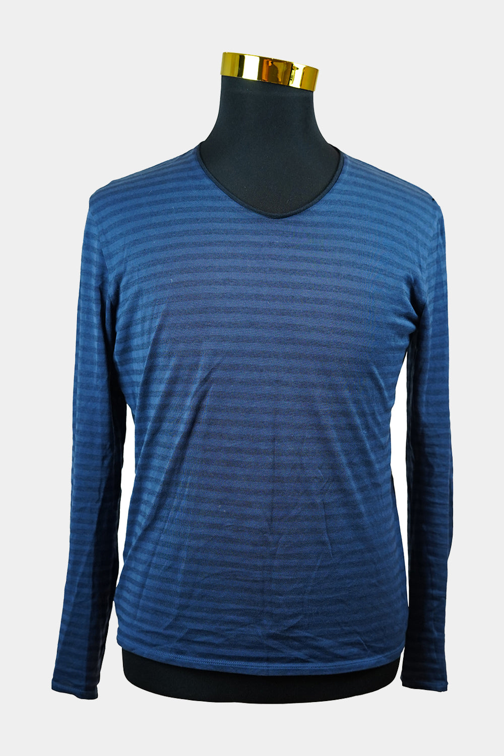 Hugo Boss Blue Striped Long Sleeve Tee