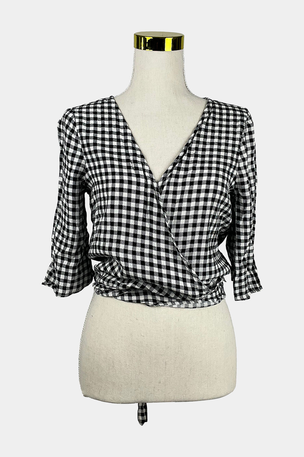 GLASSONS Black, White Wrap Crop Top