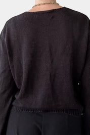 Peter Alexander Black Printed Knit Sweater