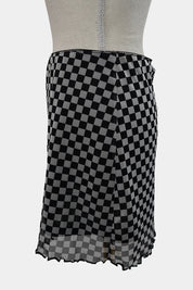 H&m Divided Black and White Check Mini Skirt