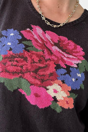 Peter Alexander Black Printed Knit Sweater
