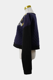 Hot Options Blue, Black Quilted Tiger Pullover