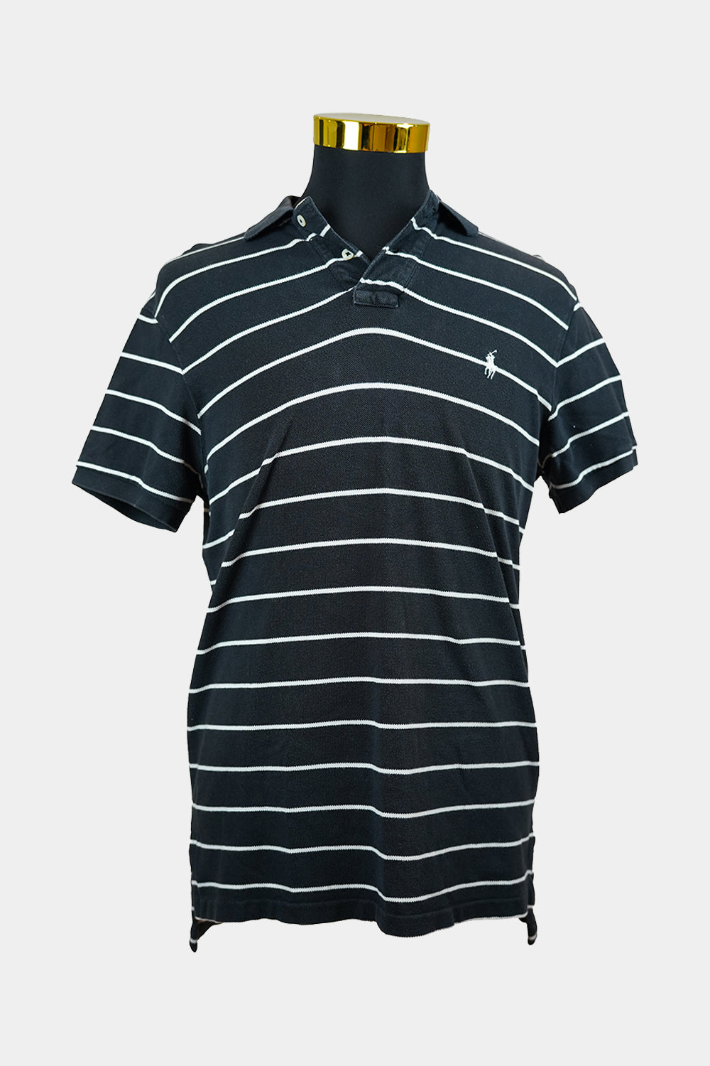 Ralph Lauren Black, White Striped Polo