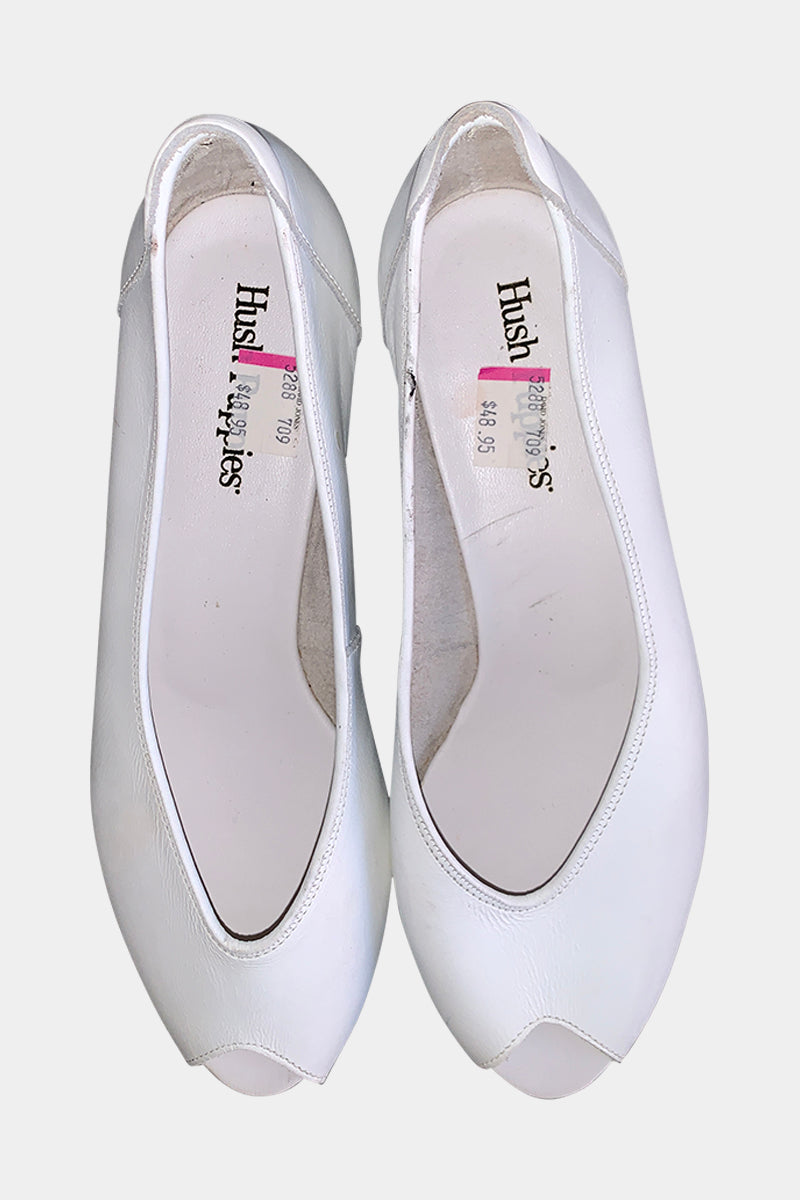 Hush Puppies White Ballet Pumps