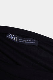 ZARA Black Sheer Fitted T Shirt