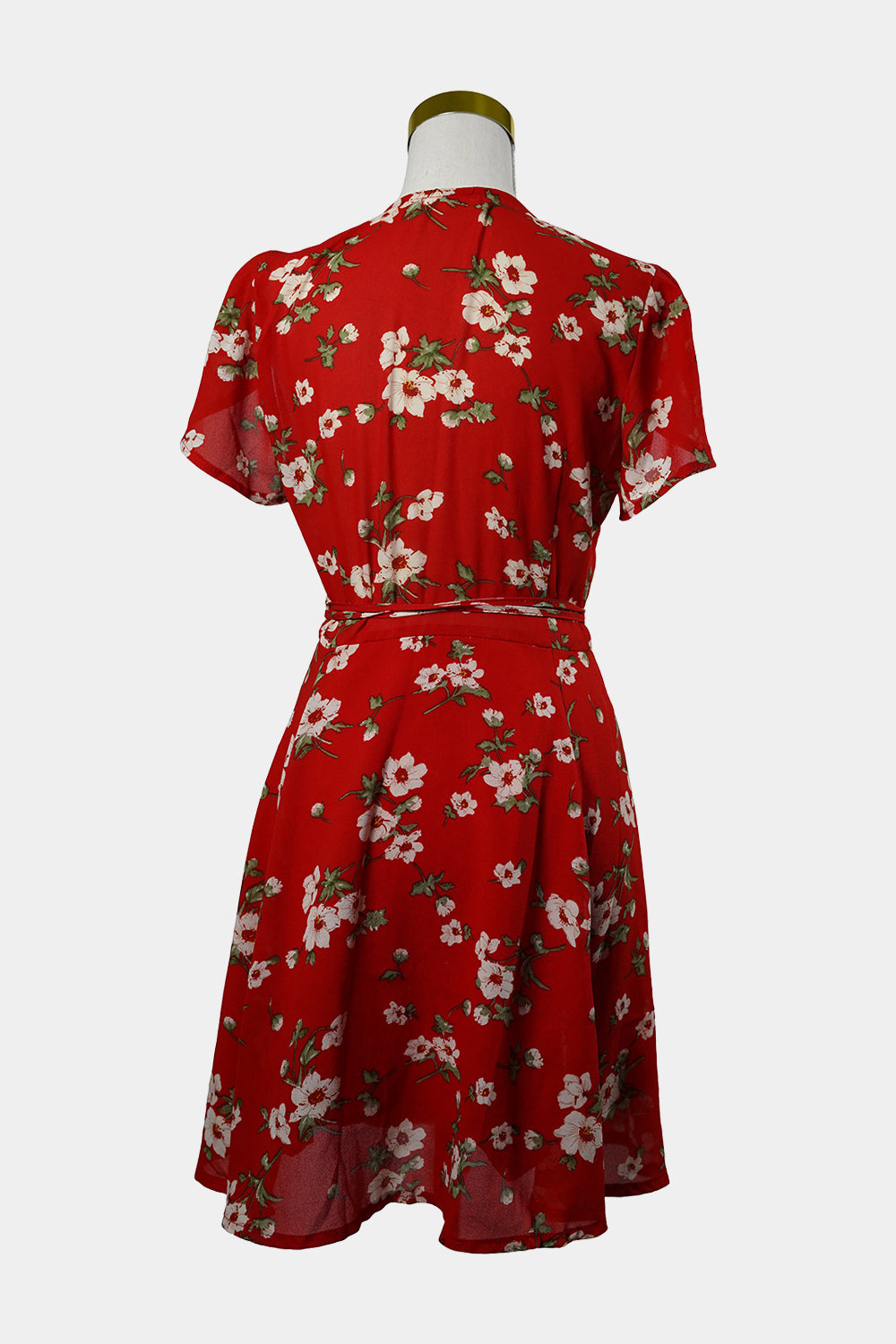 WHOIAM Red Floral Wrap Mini Dress