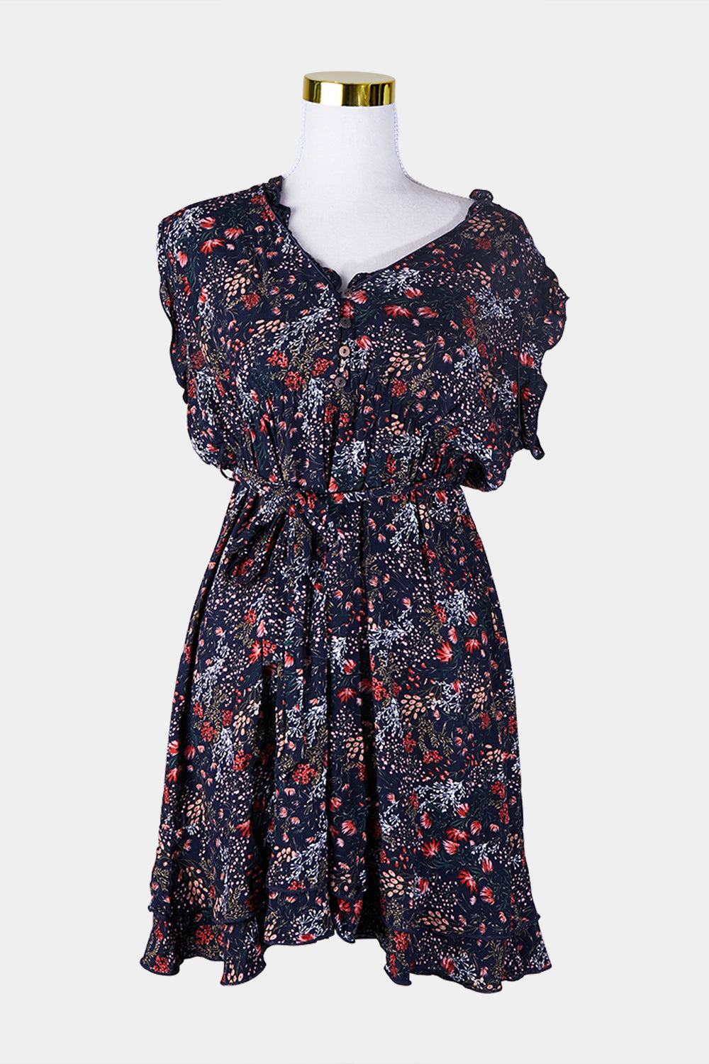 Caroline Morgan Navy Floral Dress
