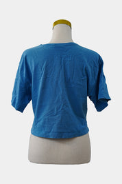 CHAMPION Blue Cropped Boxy T-Shirt