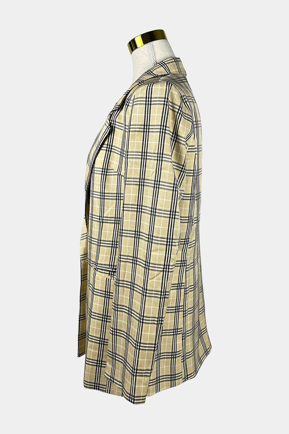 LIONESS Cream Plaid Blazer