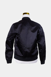 Jac And Jack Black Satin Bomber Jacket
