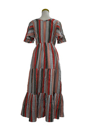 Country Road Orange, Grey, White Striped Maxi Dress