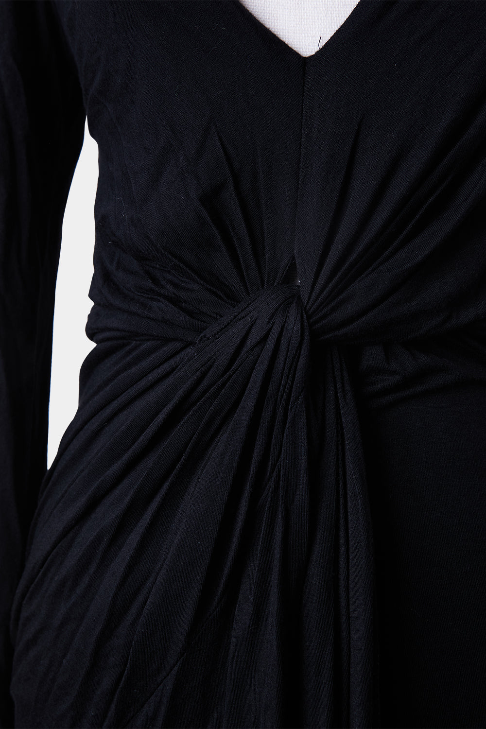Madison Square Black Long Sleeve Knot Dress