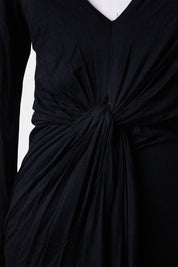 Madison Square Black Long Sleeve Knot Dress