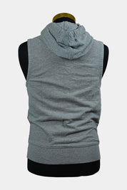 Jack & Jones Corp.of Dk Grey Zip Up Hooded Vest