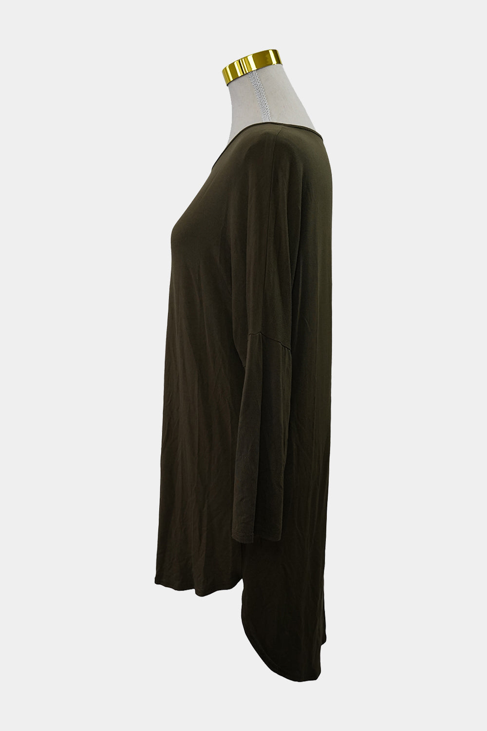 Caroline Morgan Khaki Long Sleeve Top