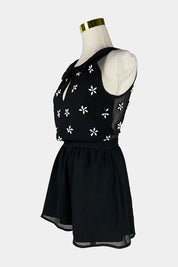 TOPSHOP Black Beaded Playsuit