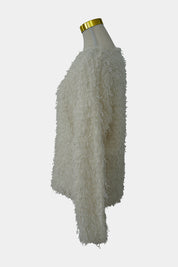Seed Heritage White Fringe Knit Jumper